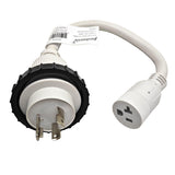 Parkworld 691975 RV Pigtail Shore Power 30A Male L5-30P to 5-15R Female 15A Dogbone Adapter Power Cord Twist Lock L5-30P Male to 5-15R Female