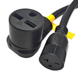 Parkworld 65184 3-Prong Industrial Splitter Cord, NEMA 6-30P to 6-30R and 6-20R (T-Blade Also for 6-15R) 3FT