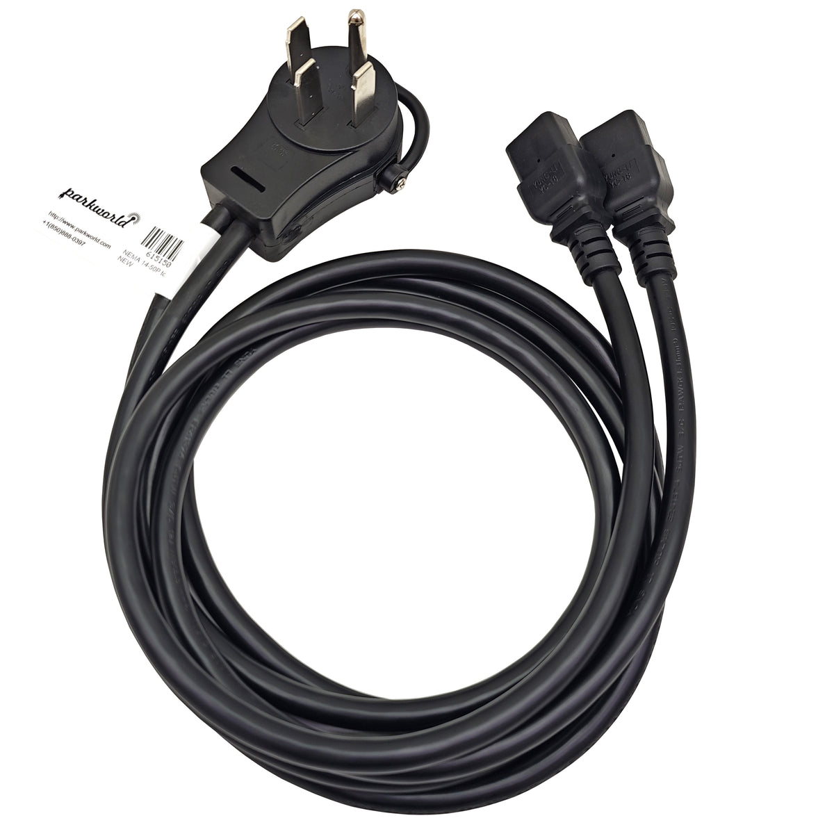 Powice 4-in-1 Stroomverdeelkabel – C14 Naar 4x C13, 50 Cm, 10A 250V, 18 AWG, Voor Monitor, Printer, Computer, Server