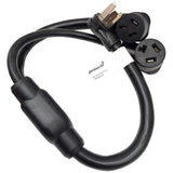 Parkworld 68000 NEMA 10-50 Splitter Cord, Industrial Male Plug 10-50P to 10-30R and 10-50R outlets, 20 feet to 10-30 Female