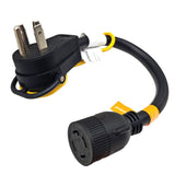 Parkworld 79438 Dryer Piggy-Back Adapter Splitter Cord NEMA 14-30P to 14-30R 30A 125V/250V & L14-30R 30A 125V/250V 1.5 Feet