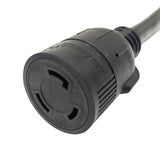 Parkworld 79469 Dryer Piggy-Back Adapter Splitter Cord NEMA 14-30P to 14-30R 30A 125V/250V & L5-30R 30A 125V 1.5 Feet