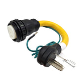Parkworld 79049 Adapter Cord NEMA 10-50P Male to Shore Power SS2-50R Female, 50A, 125V/250V, 1.5FT