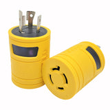 Parkworld 884999 Generator Adapter 3-Prong 20 AMP Locking L5-20P Plug to 4-Prong 20 AMP Locking L14-20R Receptacle (Two hots bridged)