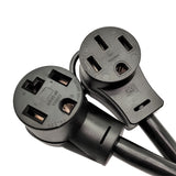 Parkworld 60325 Dryer Splitter, NEMA 14-30 Male Plug to 14-30 & RV/EV 14-50 Female Receptacle, Dryer 4-Prong 30 AMP Y Adapter Cord