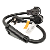Parkworld 60325 Dryer Splitter, NEMA 14-30 Male Plug to 14-30 & RV/EV 14-50 Female Receptacle, Dryer 4-Prong 30 AMP Y Adapter Cord