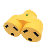 Parkworld 60912 NEMA TT-30 Splitter Adapter, RV 30 AMP 3-Prong 125V Male Plug TT-30P to (2) TT-30R Female Receptacle