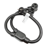 Parkworld 61056 NEMA 10-50 Splitter Cord, Industrial Male Plug 10-50P to (2) 10-50R Female connectors, 3 feet