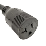 Parkworld 61209 Adapter Cord NEMA 14-30P to 5-20R (T-Blade Also to 5-15R), 20A 1FT