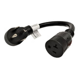 Parkworld 61209 Adapter Cord NEMA 14-30P to 5-20R (T-Blade Also to 5-15R), 20A 1FT