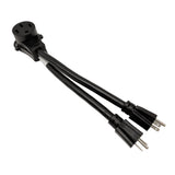 Parkworld 61544 Combiner, Household Regular (2) 5-15 Plug Male to RV 14-50 Receptacle Female, (2) 5-15 to 14-50R V Adapter Cord