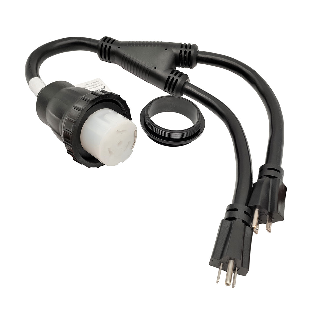 Parkworld 61926 Combiner, Dual Household Regular Male 5-15 Plug to Sho