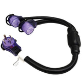 Parkworld 62800 RV 50 AMP Splitter Adapter 14-50P Male Plug to 14-50R and TT-30R Female Connector 3FT