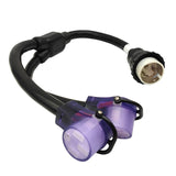 Parkworld 62794 RV 50 AMP Splitter Adapter SS2-50P Male Plug to Dual 14-50R Female Connector 3FT