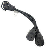 Parkworld 62596A 4-Prong RV Splitter, NEMA 14-50P to 6-20R (T-Blade Also for 6-15R) Dual Outlet (1.5 Feet)