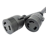 Parkworld 62626 Splitter Marine Shore Power Y Adapter, Generator SS2-50P Male 50A Plug to (2) L6-30R Female Dual 30A 250V Receptacle