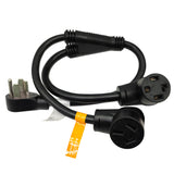 Parkworld 63760 NEMA 14-30P to 10-50R Splitter Cord, NEMA 14-30 Dryer 4-Prong Plug to Stove 10-50 Outlet and 14-30 Receptacle 3 Feet
