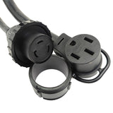 Parkworld 63814 RV 50 AMP Splitter Adapter NEMA 14-50P to L5-30R for RV Shore Power 30A Outlet & 14-50R for EV Charger, 240 Volt (3FT)