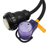 Parkworld 63838 RV 30A Male Plug Splitter to Shore Power 50A and EV 50A, NEMA TT-30P to SS2-50R Outlet for RV and 14-50R Receptacle for EV (3FT)