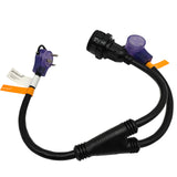 Parkworld 63845 RV 30A Male Plug Splitter to 30A RV and 50A EV, NEMA TT-30P to L5-30R Shore Power Outlet for RV and 14-50R Receptacle for EV (3FT)