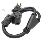 Parkworld 64293 NEMA 14-30P to L14-20R Splitter Cord, NEMA 14-30 Dryer 4-Prong Plug to Generator L14-20 Outlet and 14-30 Receptacle 3 Feet