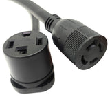 Parkworld 64293 NEMA 14-30P to L14-20R Splitter Cord, NEMA 14-30 Dryer 4-Prong Plug to Generator L14-20 Outlet and 14-30 Receptacle 3 Feet