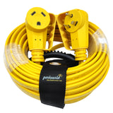 Parkworld RV 30A Extension Cord NEMA TT-30 with Handle, Camper 30amp TT-30P to TT-30R Flat Cable