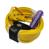 Parkworld RV 30A to (3) 15A Tri Outlet Household Adapter Cord 125V, Male with Swing-Handle TT-30P to (3) 5-15R Female with Lighted