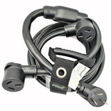 Parkworld 68000 NEMA 10-50 Splitter Cord, Industrial Male Plug 10-50P to 10-30R and 10-50R outlets, 20 feet to 10-30 Female
