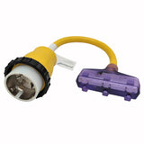Parkworld 68017 RV Shore power 50A Male SS2-50P to 5-15R Female 15A Tri-outlet Adapter Cord Twist Lock CS6365 Male to (3) 5-15R Female