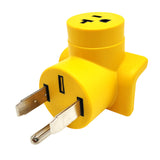 Parkworld 68079 EV Adapter NEMA 14-50P, 14-30P or 14-60P to 5-20R T-Blade 5-15R One Piece Compact Adapter for EV Charger Output 20A 250V