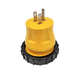Parkworld 691685 Shore Power Adapter Household 15A 5-15 Plug to RV Twist Lock 30A Socket L5-30 Receptacle with Locking Ring