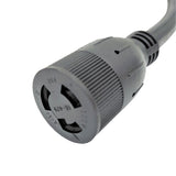 Parkworld 691838 Adapter Cord Welder 50 Amp 6-50P Male Right Angle to 20 Amp L6-20R Locking Connector Female