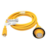 Parkworld 691968 Shore Power Adapter Cord Household 15A Male 5-15P to L5-30R RV/Camper/Marine 30A Female with Locking Ring