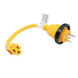 Parkworld 691975 RV Pigtail Shore Power 30A Male L5-30P to 5-15R Female 15A Dogbone Adapter Power Cord Twist Lock L5-30P Male to 5-15R Female