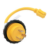 Parkworld 691975 RV Pigtail Shore Power 30A Male L5-30P to 5-15R Female 15A Dogbone Adapter Power Cord Twist Lock L5-30P Male to 5-15R Female