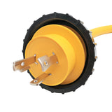 Parkworld 691975D RV Pigtail, Shore Power 30A Male L5-30P to 5-20R T-Blade Female, Dogbone Adapter Power Cord, Twist Lock L5-30 Plug to 5-15 Receptacle with Lighted (1.5FT)