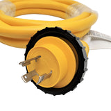 Parkworld 692002 Shore Power Adapter Cord RV 30A L5-30P Male to Marine 50A SS2-50R Female (Two hots bridged)