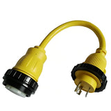 Parkworld 692002 Shore Power Adapter Cord RV 30A L5-30P Male to Marine 50A SS2-50R Female (Two hots bridged)