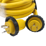Parkworld 692033A Combiner Marine Shore Power Y Adapter L5-30P Dual Male 30A Plug to SS2-50R Female 50A Connector 15FT