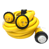 Parkworld 692033A Combiner Marine Shore Power Y Adapter L5-30P Dual Male 30A Plug to SS2-50R Female 50A Connector 15FT