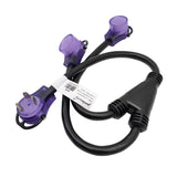 Parkworld 692088 RV 30 AMP Splitter, TT-30P to (2) TT-30R (Black with neon-Light in Ends) Y Adapter Cord, 3FT