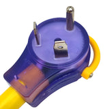 Parkworld 692088 RV 30 AMP Splitter, TT-30P to (2) TT-30R (Black with neon-Light in Ends) Y Adapter Cord, 3FT
