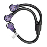 Parkworld 692095 RV 50 AMP Splitter Adapter 14-50P Male Plug to Dual 14-50R Female Connector 3FT