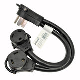 Parkworld 692354 Splitter, RV 50A to (2)30A V splitter cord adapter, 14-50P male to (2) TT-30R female