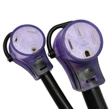 Parkworld 62800 RV 50 AMP Splitter Adapter 14-50P Male Plug to 14-50R and TT-30R Female Connector 3FT
