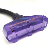 Parkworld 63487 RV 50 amp to 110v Adapter Cord, NEMA 14-50P Straight Male to (3) 5-15R Household Tri Outlet Female with Lighted 1.5FT