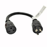 Parkworld 885156 30 AMP Power Adapter Cord 3-Prong Twist Lock L6-30 Plug to 6-20 (6-15) Receptacle 1.5FT