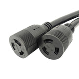 Parkworld 885187 Splitter L6-20 Plug to (2) L6-20 Receptacle, L6 Twist Lock 3-Prong 20 AMP Y Adapter Cord
