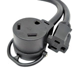 Parkworld 885200 Splitter, RV 50A to 30A & 15A V adapter cord 14-50P male to TT-30R & 5-15R female